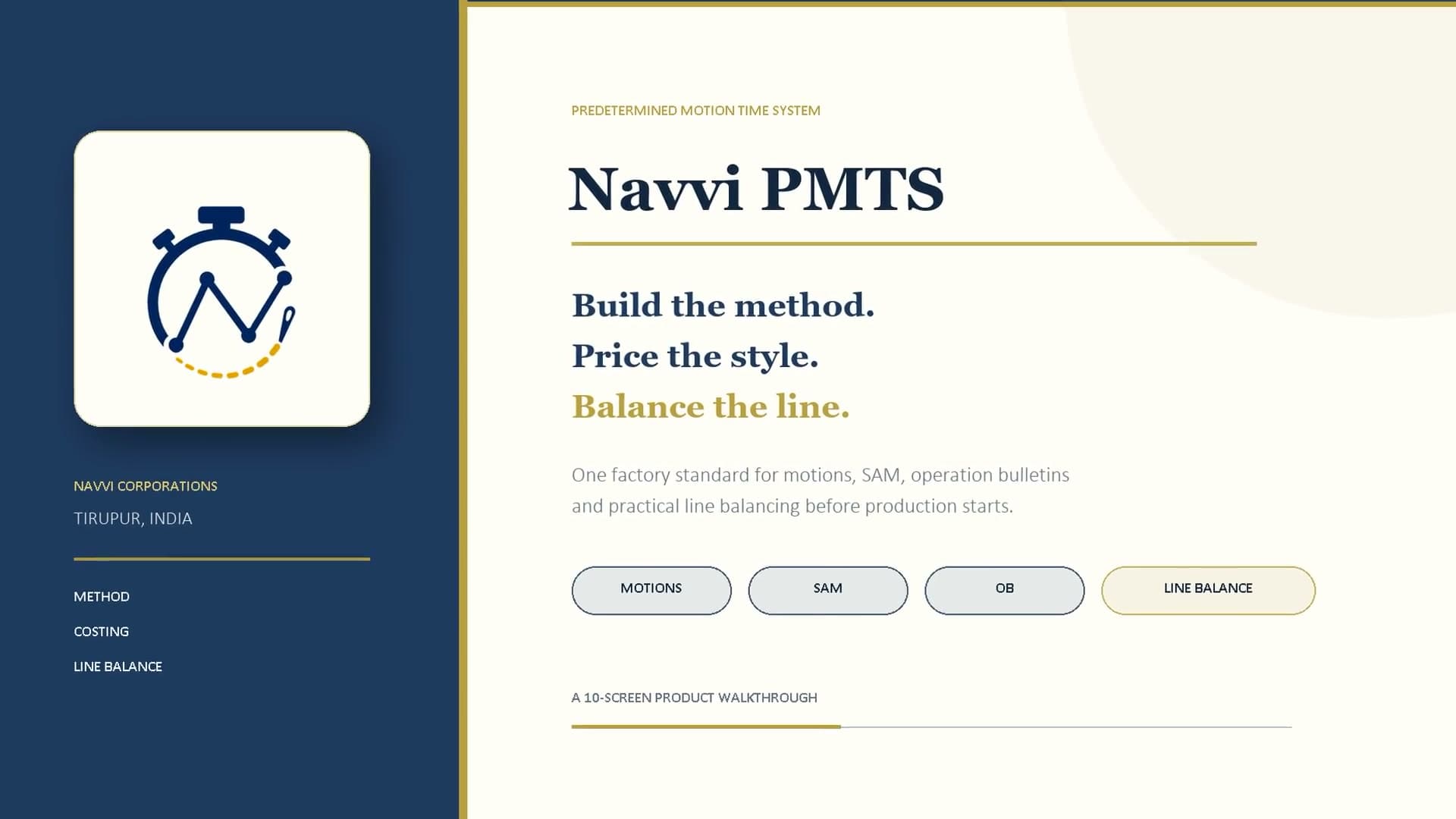 Navvi PMTS garment engineering application interface
